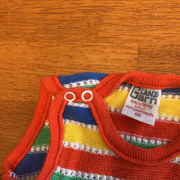 Glanzarn Baby Size 3-6 Months (68cm) German Vintage One Piece Striped Footies - Picture 4 of 9